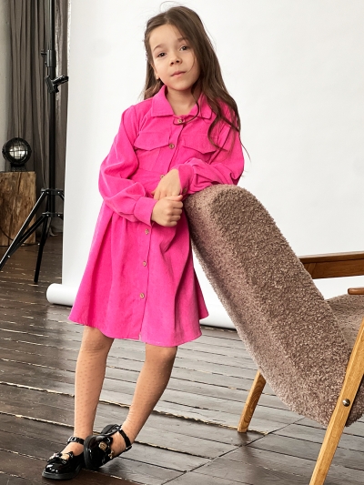 Платье для девочки школьное БУШОН ST73, цвет барби