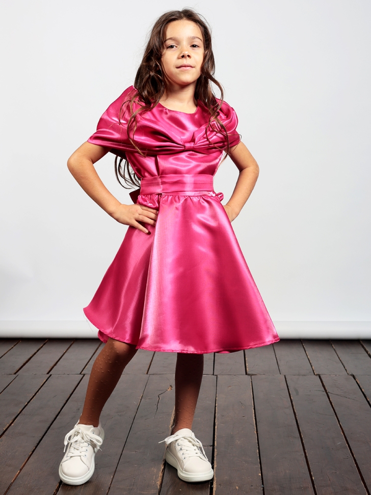 Платье для девочки нарядное БУШОН ST310, цвет фуксия 