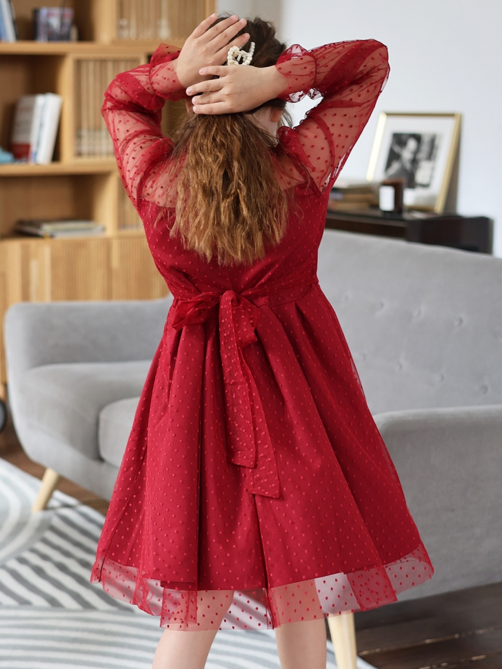 Платье для девочки нарядное БУШОН ST77, цвет бордовый