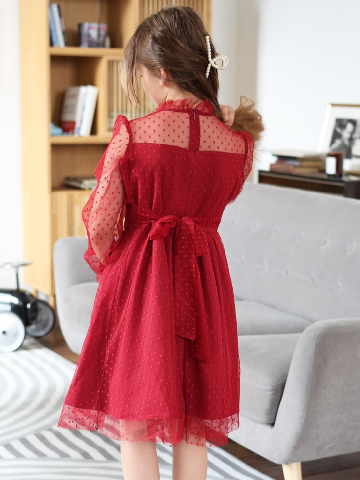 Платье для девочки нарядное БУШОН ST77, цвет бордовый