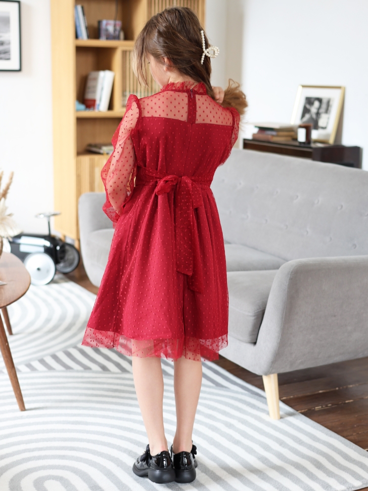 Платье для девочки нарядное БУШОН ST77, цвет бордовый