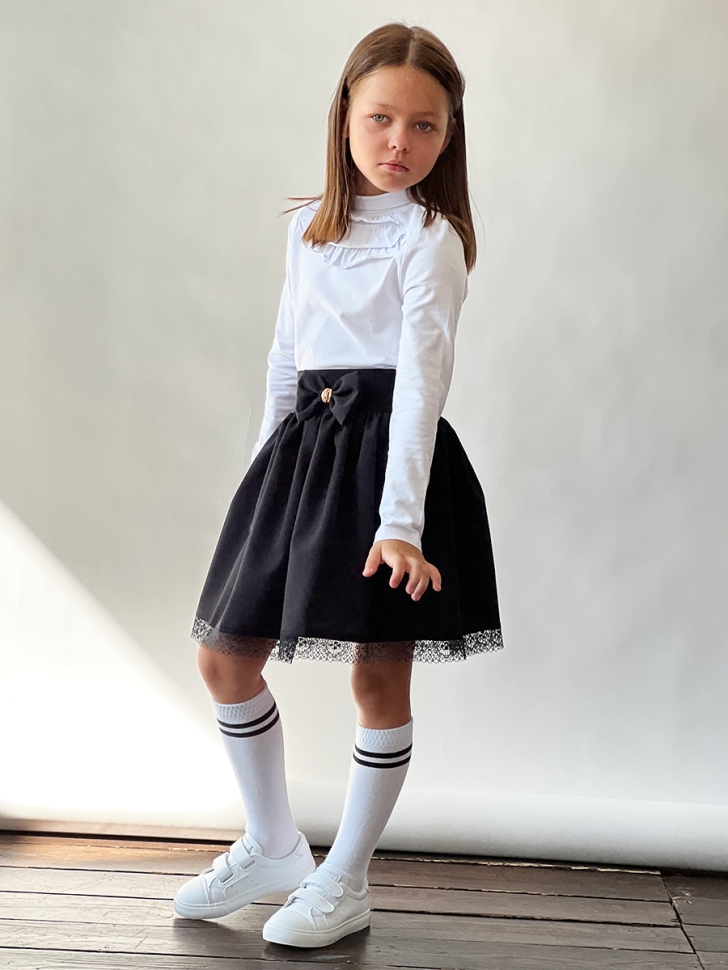 Юбка для девочек школьная БУШОН, модель SK90, цвет черный 