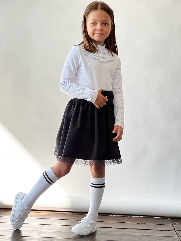 Юбка для девочек школьная БУШОН, модель SK90, цвет черный 