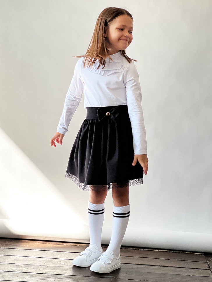 Юбка для девочек школьная БУШОН, модель SK90, цвет черный 