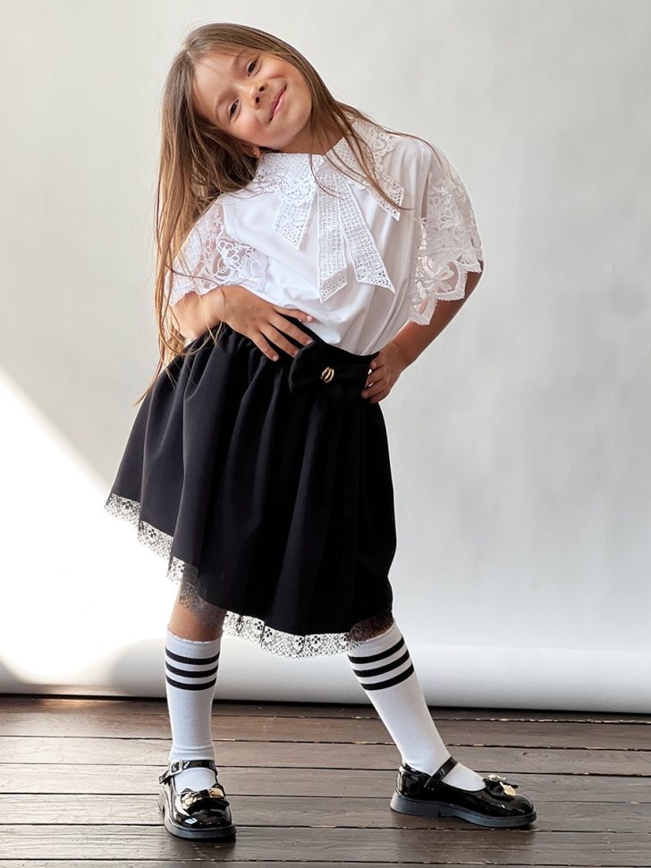 Юбка для девочек школьная БУШОН, модель SK90, цвет черный 