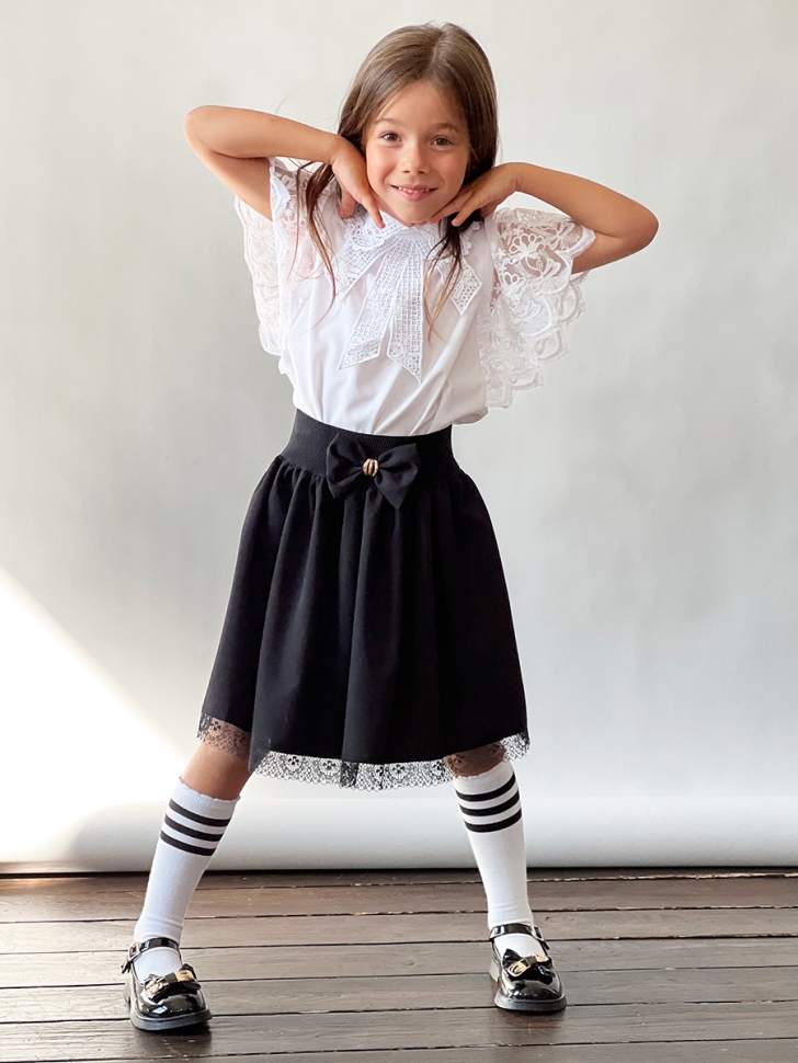 Юбка для девочек школьная БУШОН, модель SK90, цвет черный 