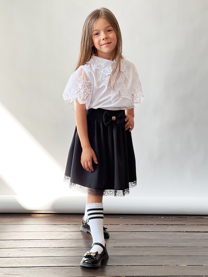 Юбка для девочек школьная БУШОН, модель SK90, цвет черный 