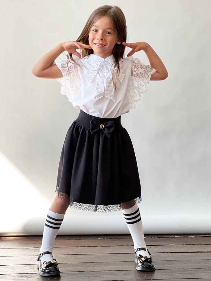 Юбка для девочек школьная БУШОН, модель SK90, цвет черный 