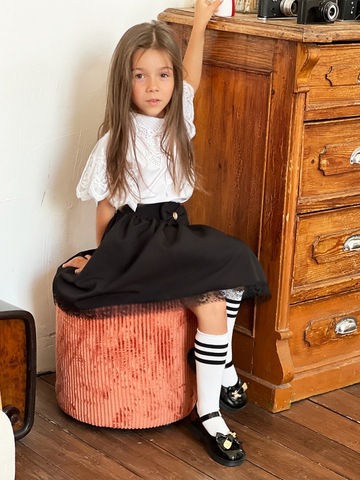 Юбка для девочек школьная БУШОН, модель SK90, цвет черный 