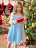 Платье для девочки нарядное БУШОН ST58, отделка фатин, цвет голубой