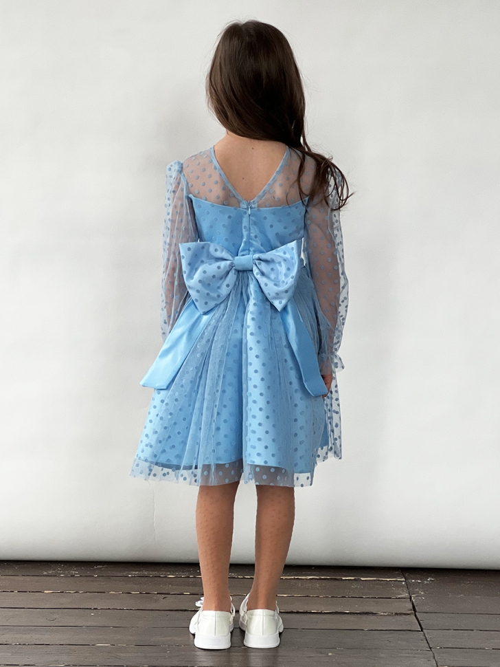 Платье для девочки нарядное БУШОН ST58, отделка фатин, цвет голубой
