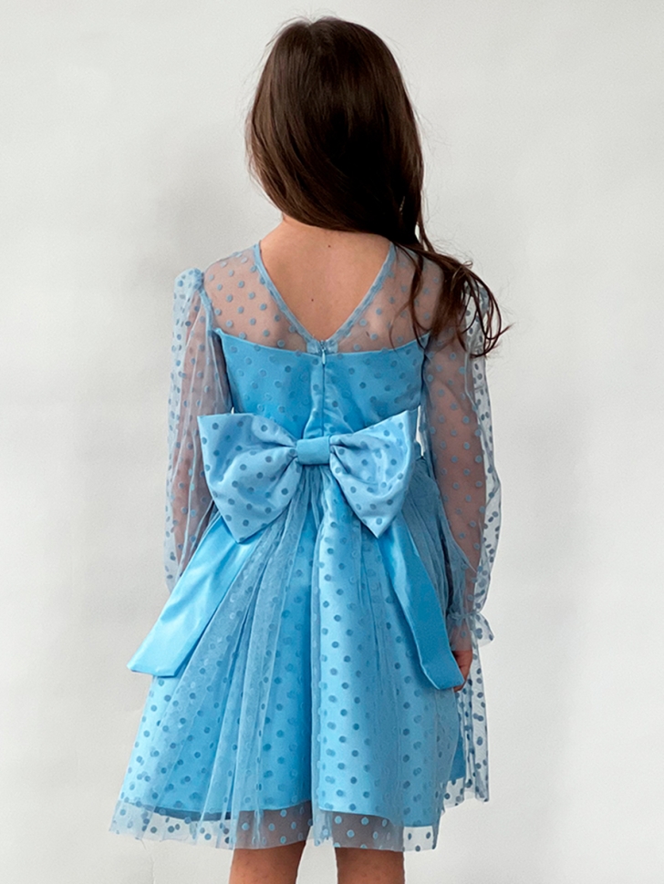 Платье для девочки нарядное БУШОН ST58, отделка фатин, цвет голубой
