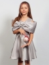 Платье для девочки нарядное БУШОН ST310, цвет серый жемчуг 