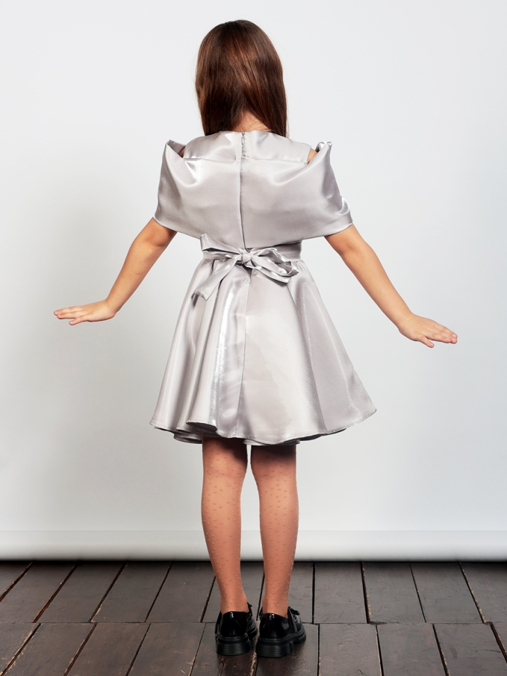 Платье для девочки нарядное БУШОН ST310, цвет серый жемчуг 