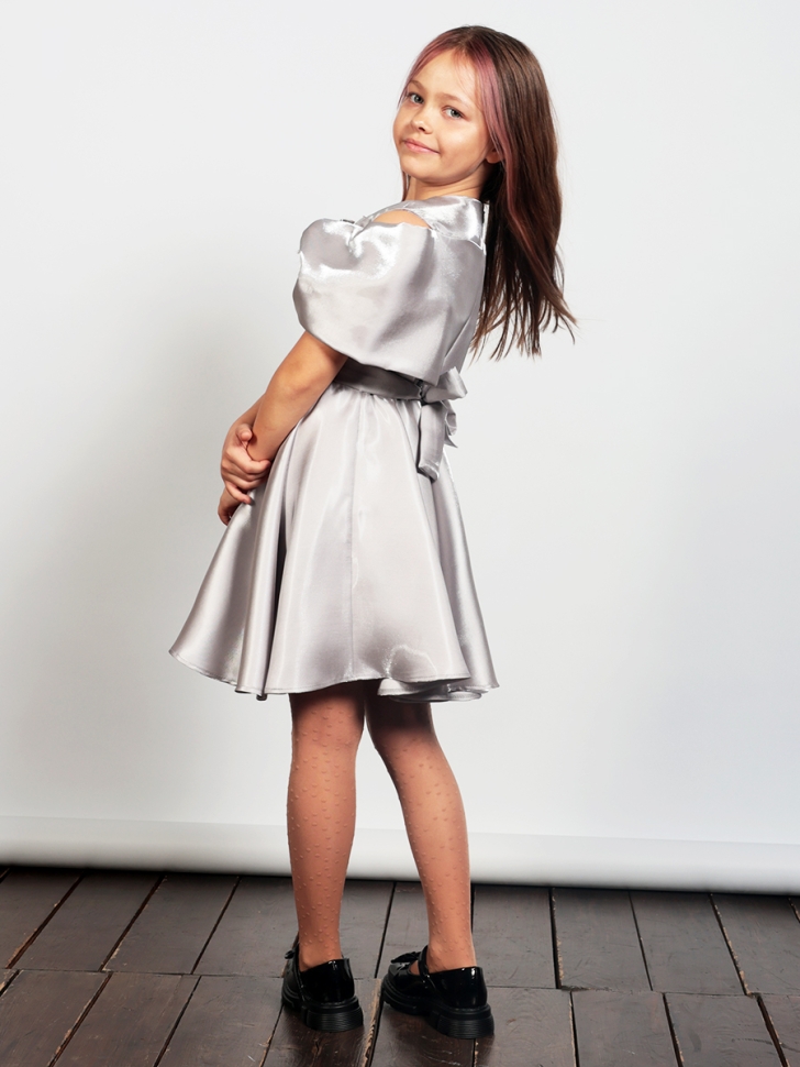 Платье для девочки нарядное БУШОН ST310, цвет серый жемчуг 