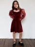 Платье велюровое нарядное БУШОН ST632, цвет бордовый choker