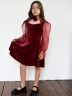Платье велюровое нарядное БУШОН ST632, цвет бордовый choker