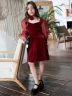 Платье велюровое нарядное БУШОН ST632, цвет бордовый choker