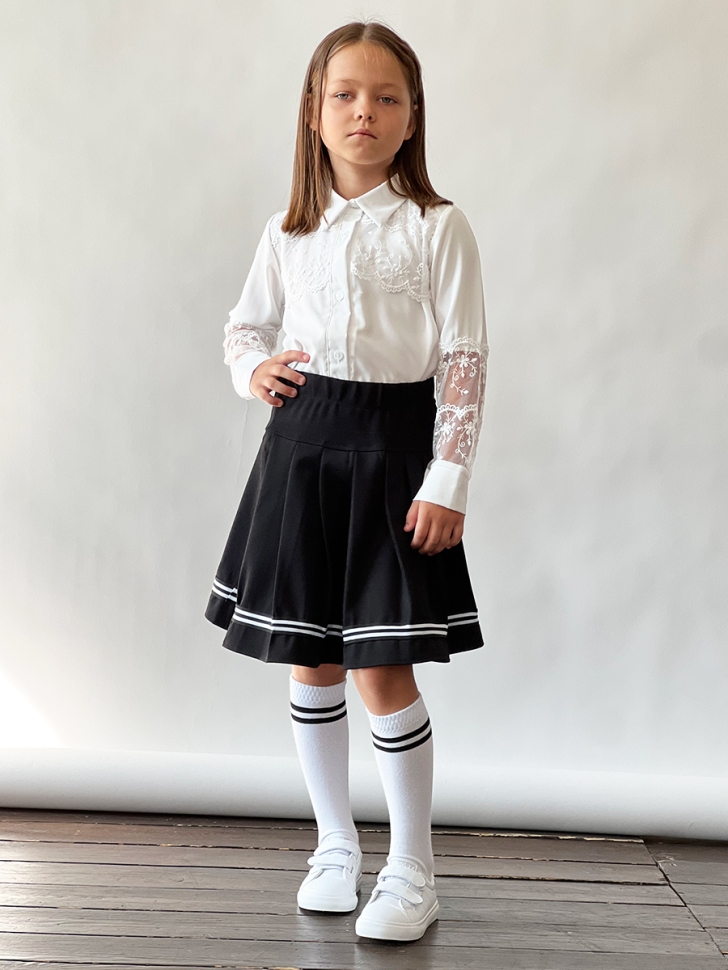 Юбка для девочек школьная БУШОН, модель SK9019, цвет черный 