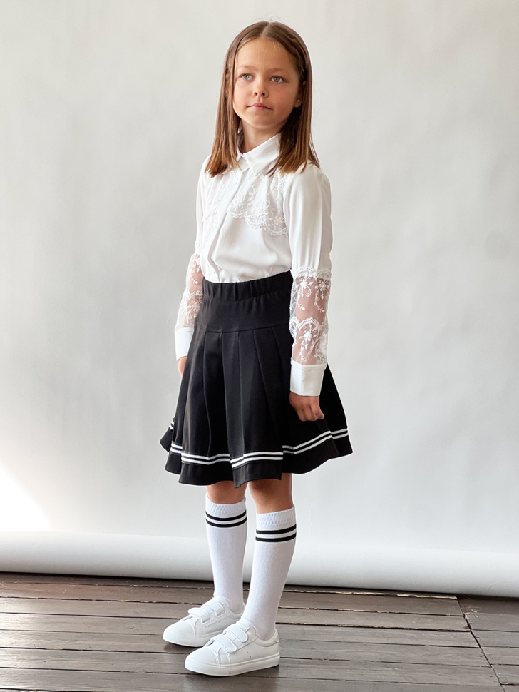 Юбка для девочек школьная БУШОН, модель SK9019, цвет черный 