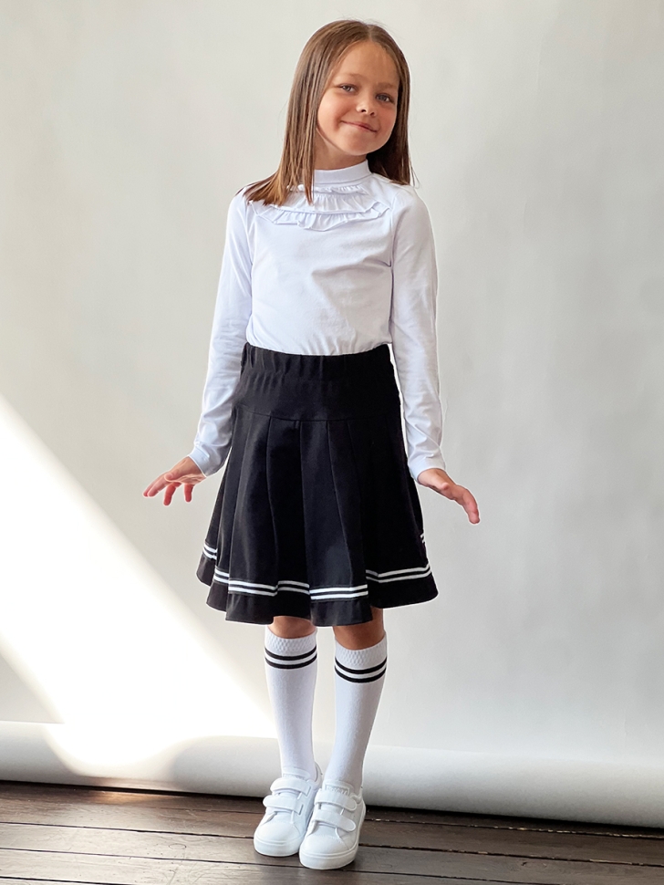 Юбка для девочек школьная БУШОН, модель SK9019, цвет черный 