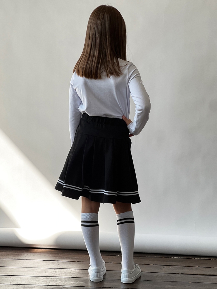 Юбка для девочек школьная БУШОН, модель SK9019, цвет черный 