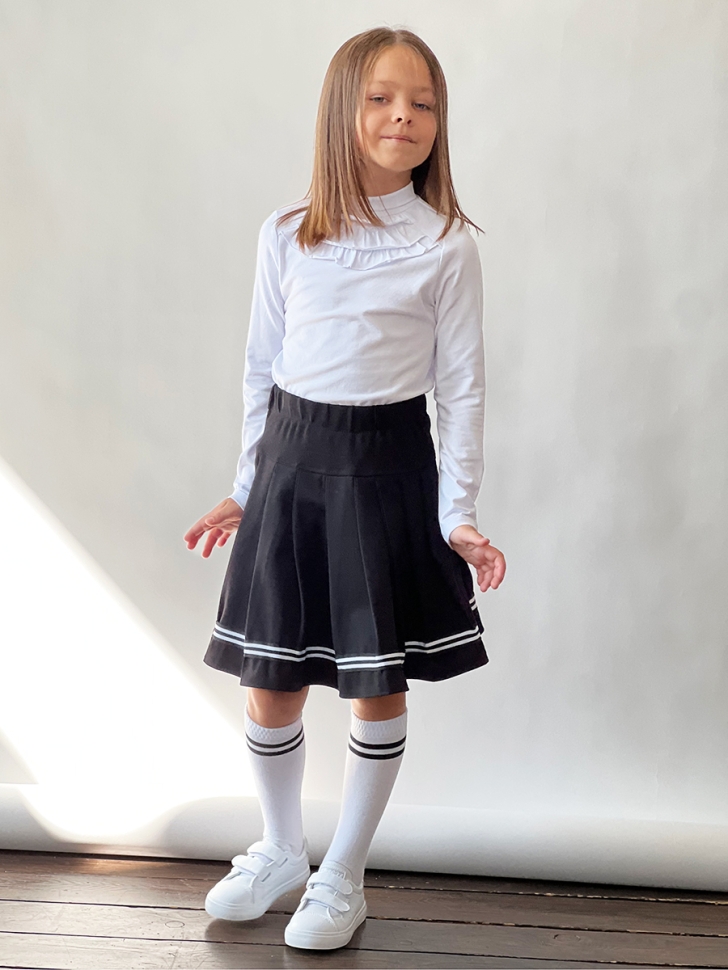 Юбка для девочек школьная БУШОН, модель SK9019, цвет черный 