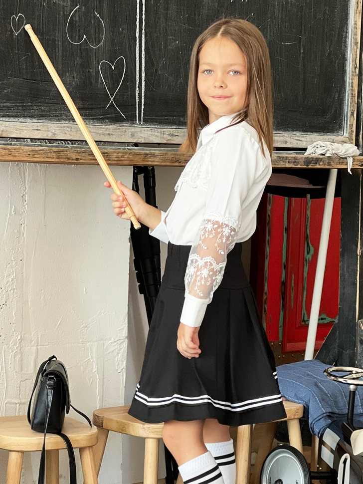 Юбка для девочек школьная БУШОН, модель SK9019, цвет черный 