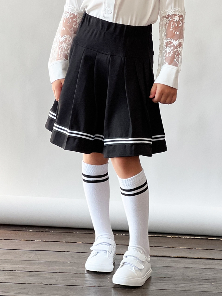 Юбка для девочек школьная БУШОН, модель SK9019, цвет черный 