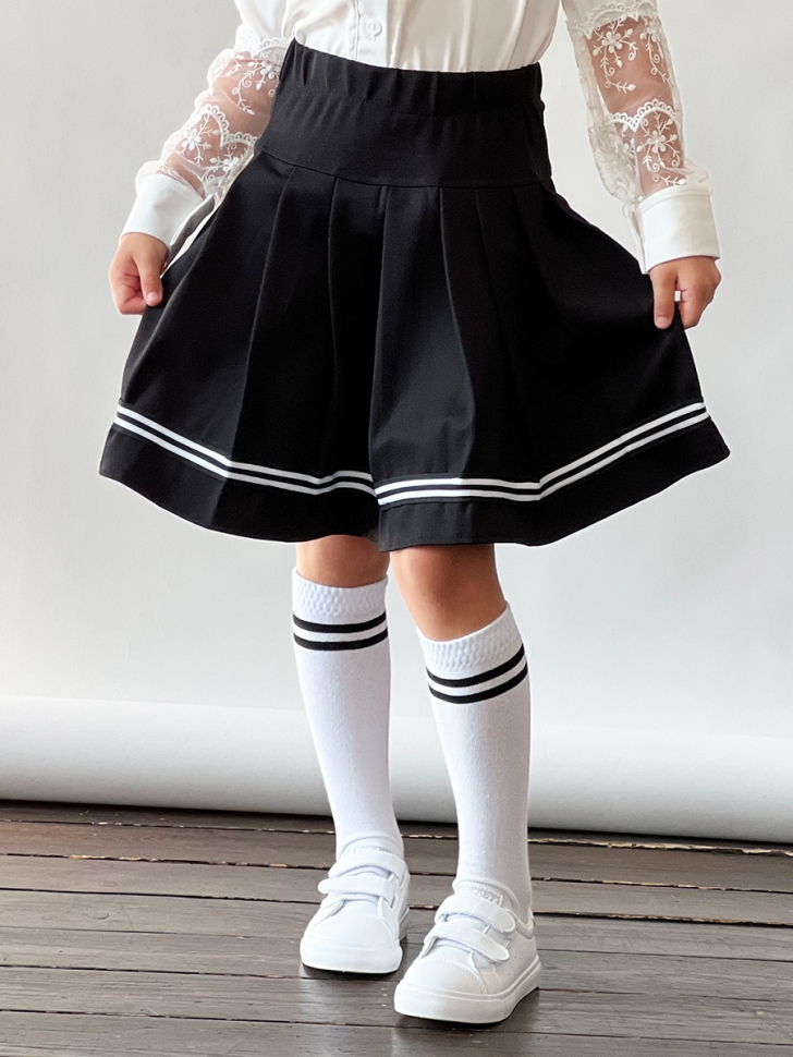 Юбка для девочек школьная БУШОН, модель SK9019, цвет черный 