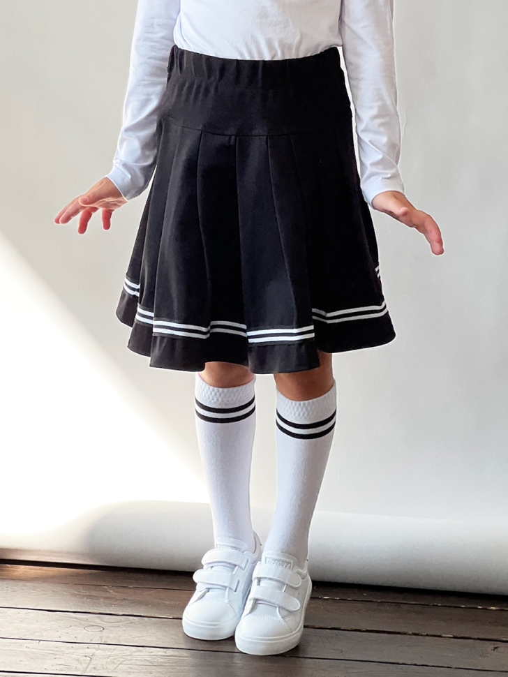 Юбка для девочек школьная БУШОН, модель SK9019, цвет черный 