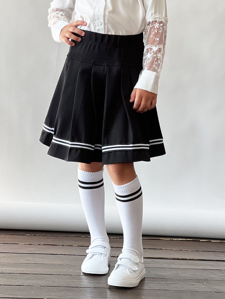 Юбка для девочек школьная БУШОН, модель SK9019, цвет черный 