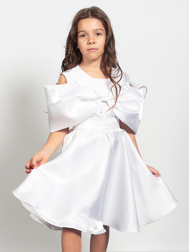 Платье для девочки нарядное БУШОН ST310, цвет белый 