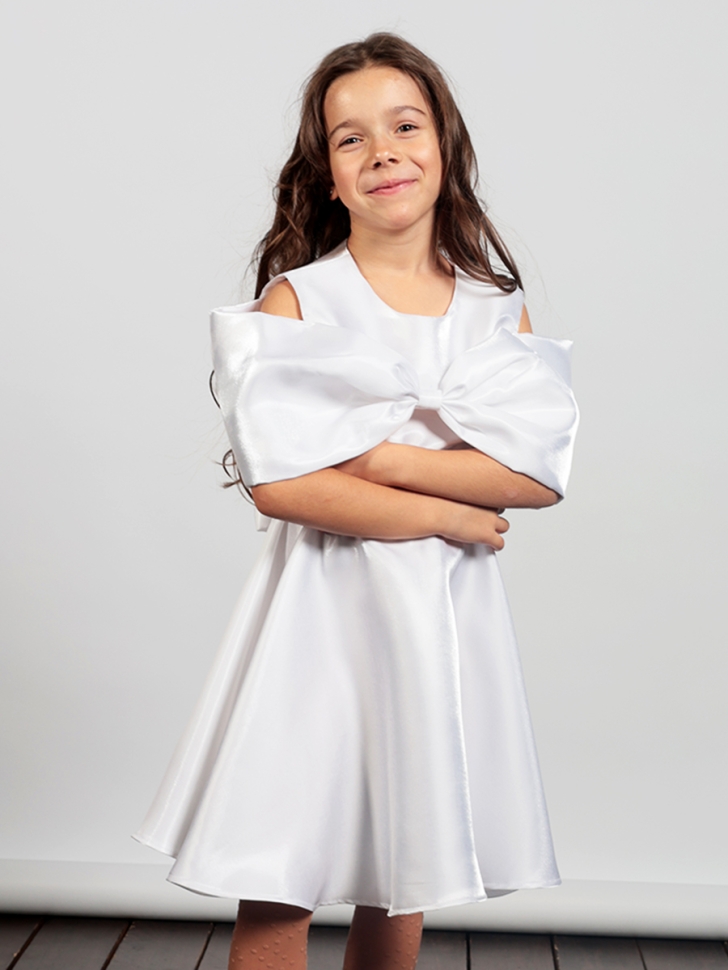 Платье для девочки нарядное БУШОН ST310, цвет белый 