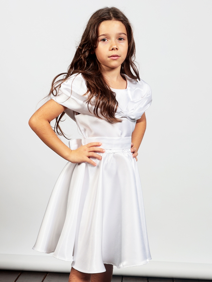 Платье для девочки нарядное БУШОН ST310, цвет белый 