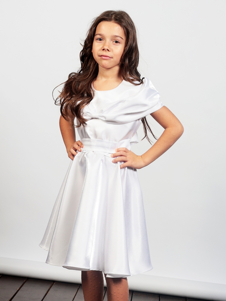 Платье для девочки нарядное БУШОН ST310, цвет белый 