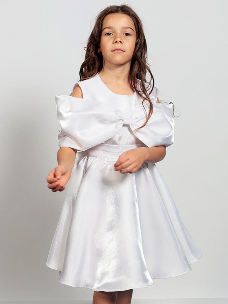 Платье для девочки нарядное БУШОН ST310, цвет белый 