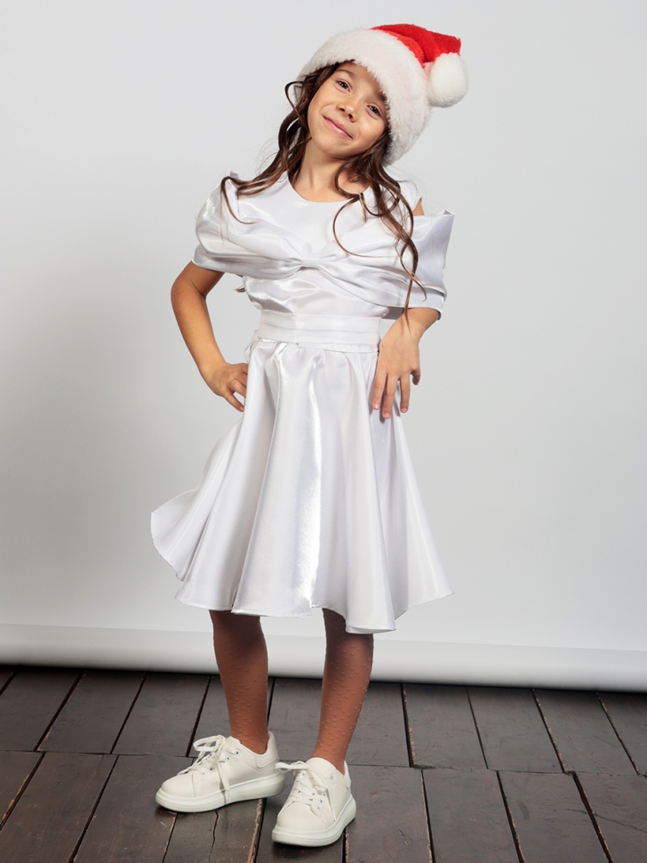 Платье для девочки нарядное БУШОН ST310, цвет белый 