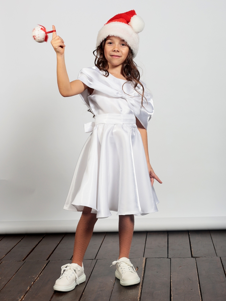 Платье для девочки нарядное БУШОН ST310, цвет белый 