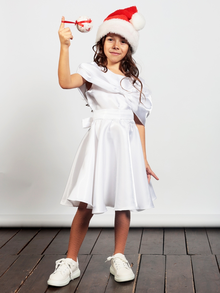 Платье для девочки нарядное БУШОН ST310, цвет белый 