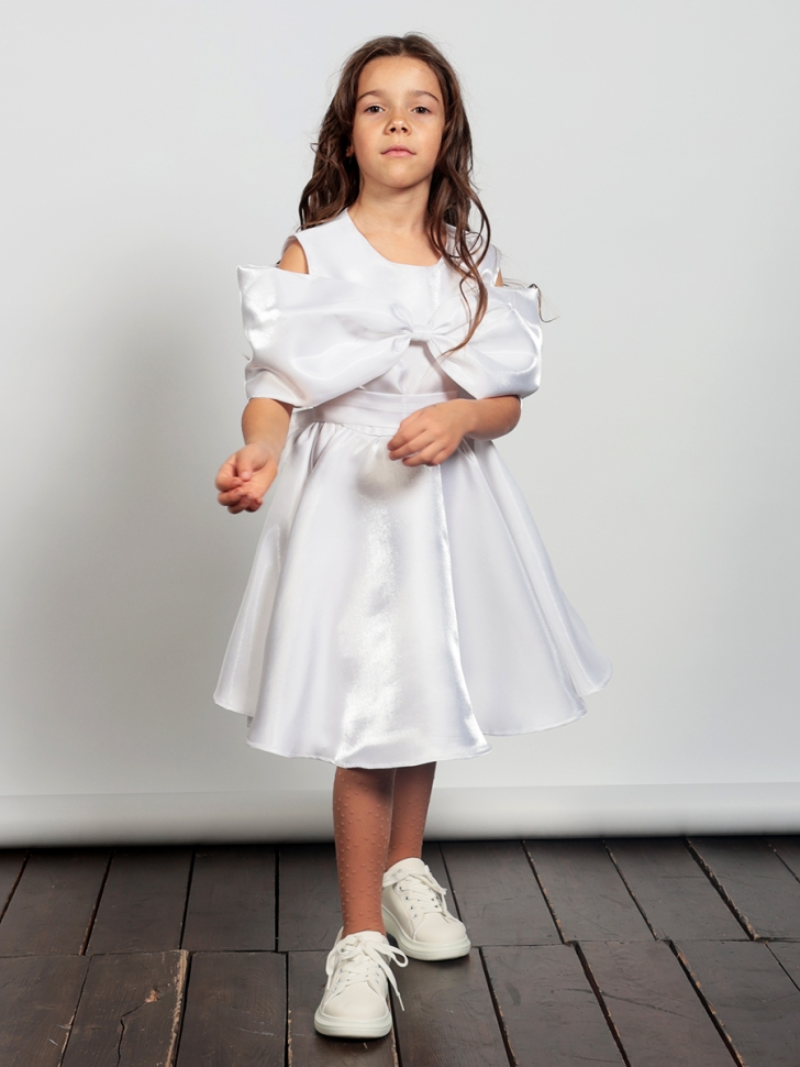 Платье для девочки нарядное БУШОН ST310, цвет белый 