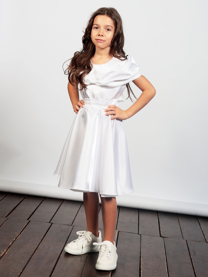 Платье для девочки нарядное БУШОН ST310, цвет белый 