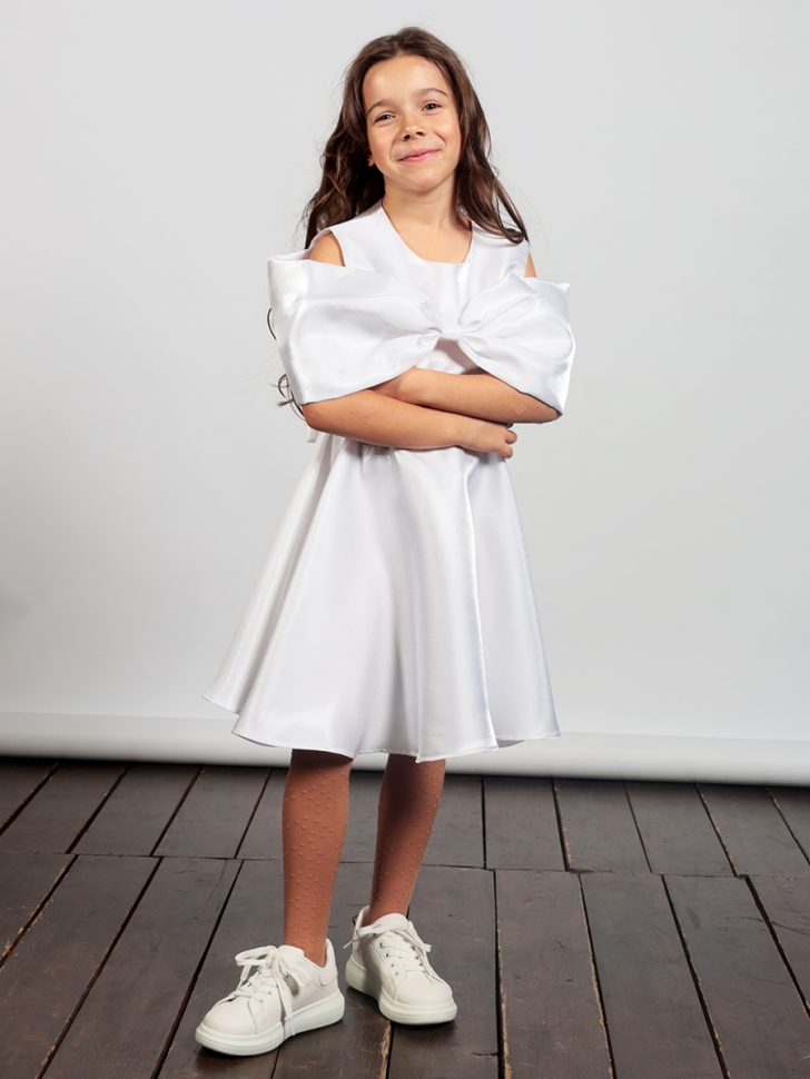Платье для девочки нарядное БУШОН ST310, цвет белый 