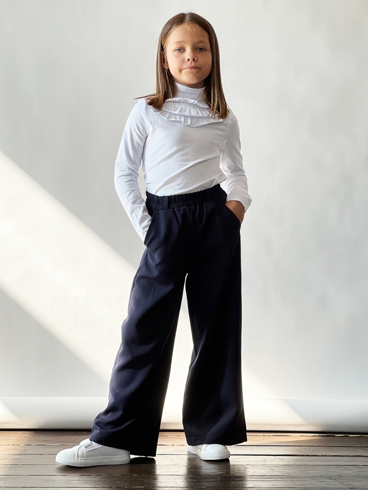 Брюки для девочек БУШОН SK88, цвет темно-синий 