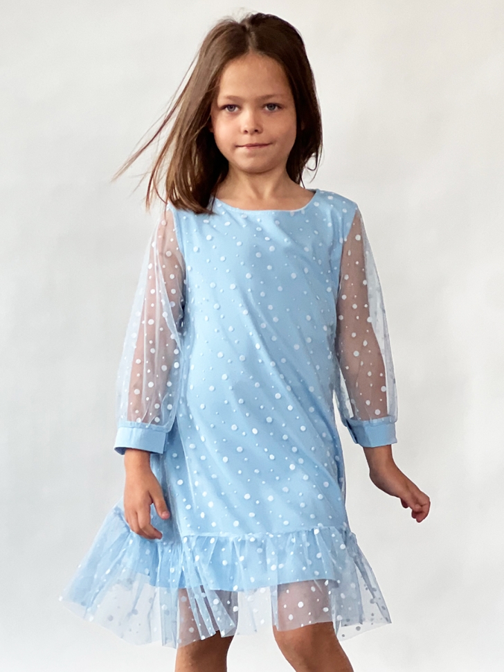 Платье для девочки нарядное БУШОН ST53, цвет голубой