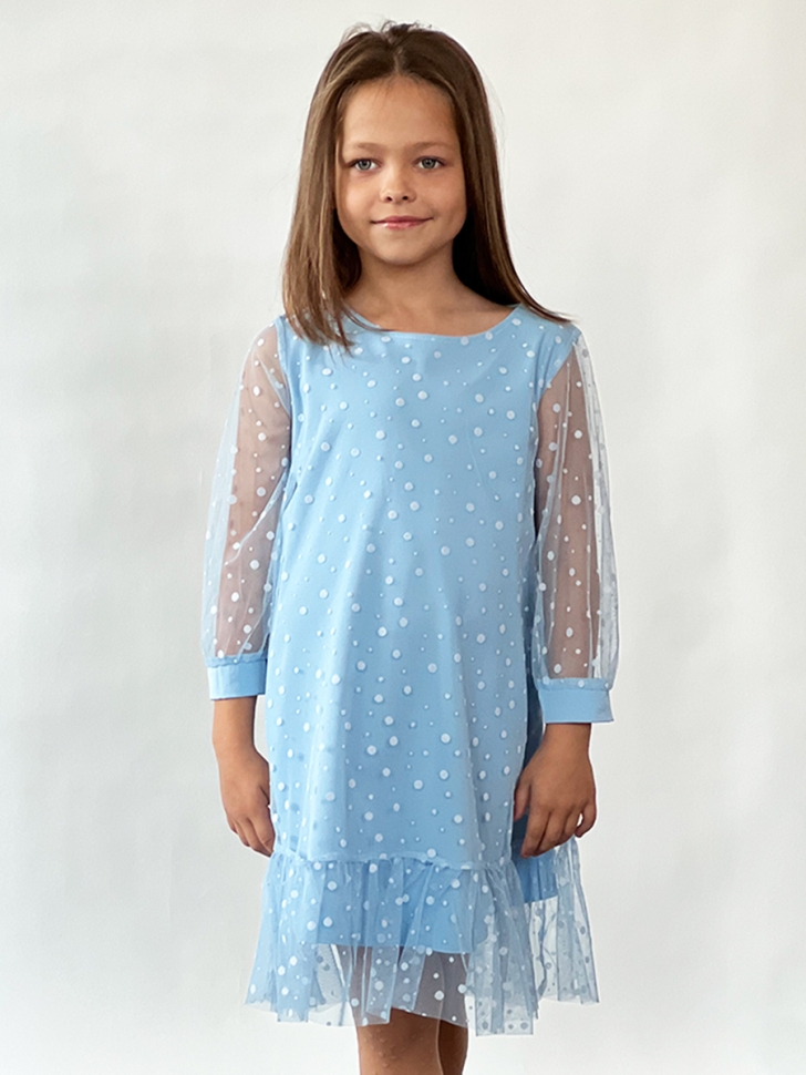 Платье для девочки нарядное БУШОН ST53, цвет голубой