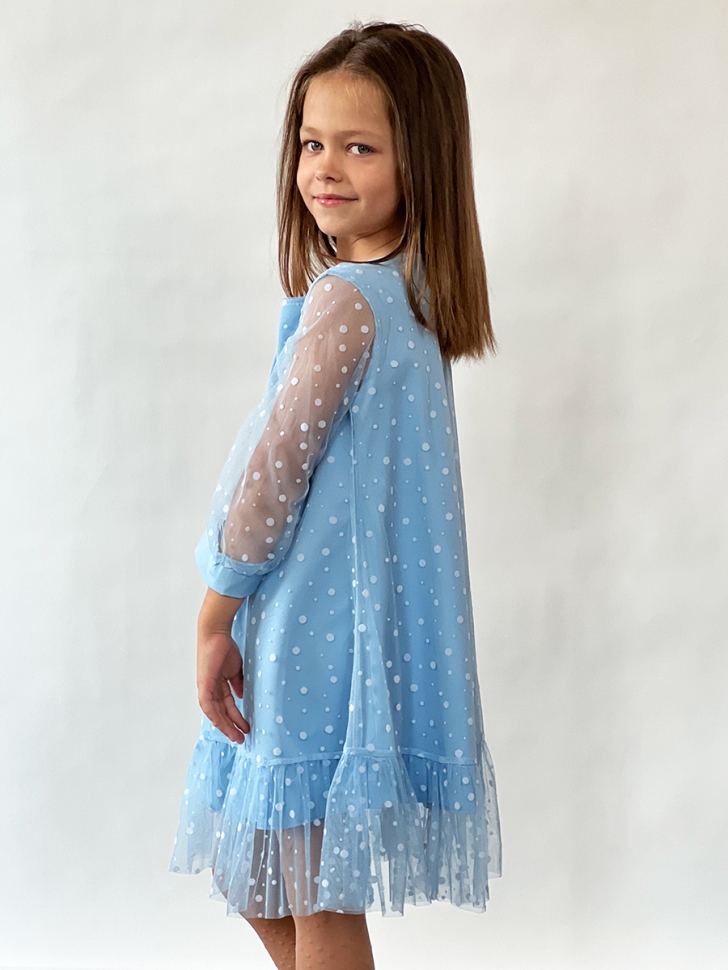 Платье для девочки нарядное БУШОН ST53, цвет голубой