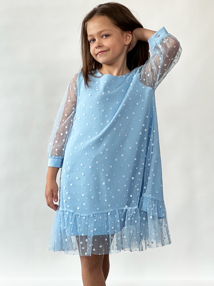 Платье для девочки нарядное БУШОН ST53, цвет голубой