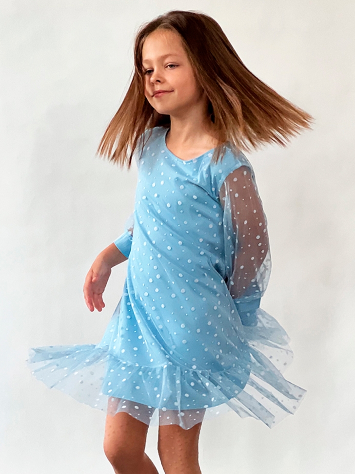 Платье для девочки нарядное БУШОН ST53, цвет голубой