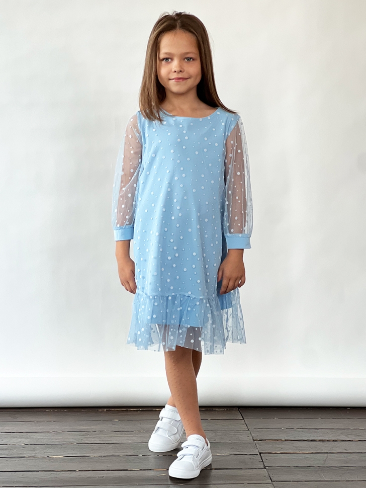 Платье для девочки нарядное БУШОН ST53, цвет голубой